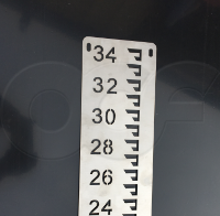aluminum stencil cut staff gauge in inch increments
