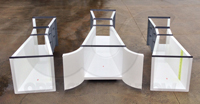 radius inlet wing walls on an Openchannelflow fiberglass Parshall flume - center