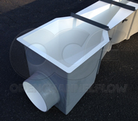 inlet end adapter with pipe stub on an Openchannelflow fiberglass Parshall flume