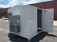 1 ton Bard air conditioner mounted on an Openchannelflow fiberglass equipment shelter
